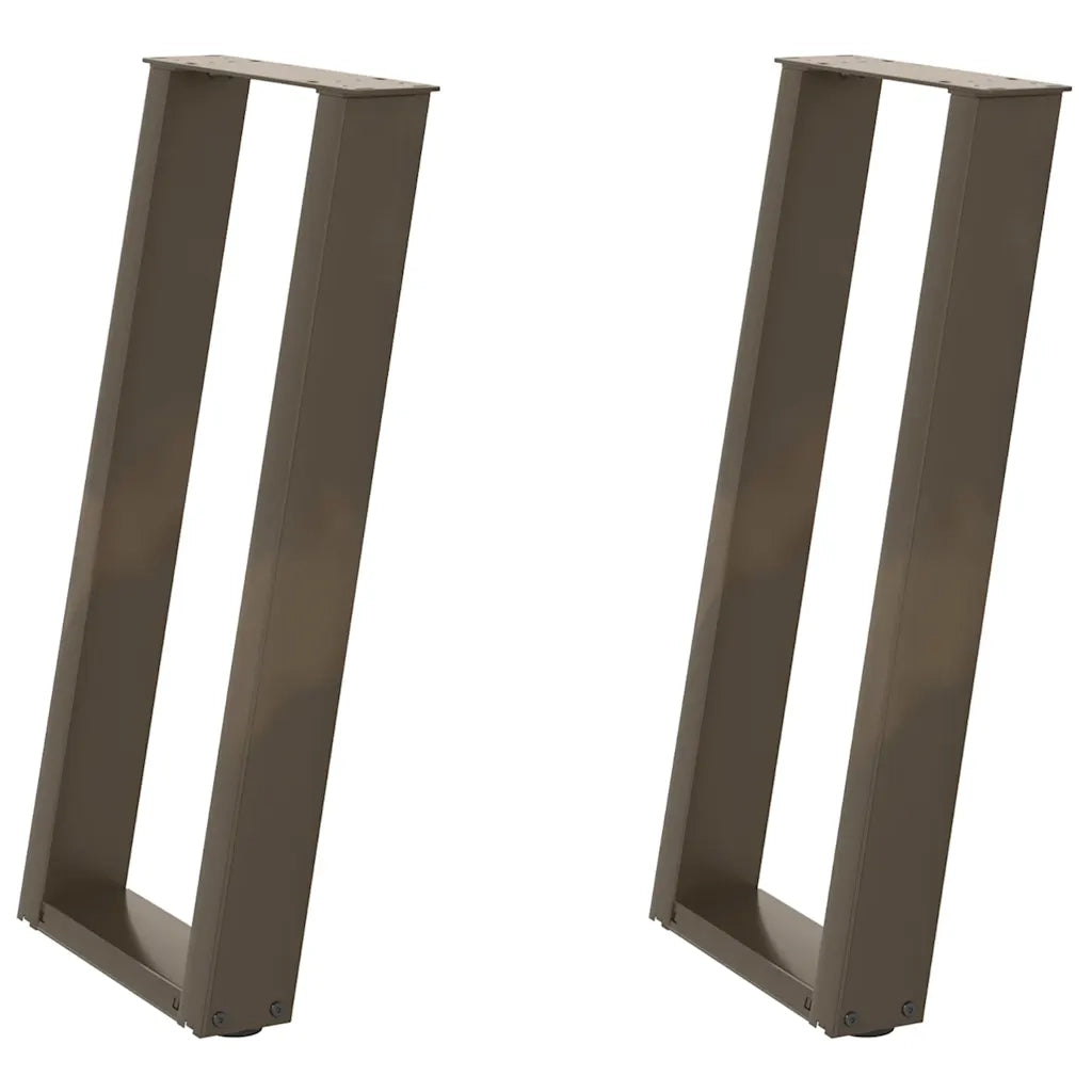 Gambe per tavolo consolle a forma di U 2 pz | Piede del tavolo in acciaio naturale 28x(72-73) cm
