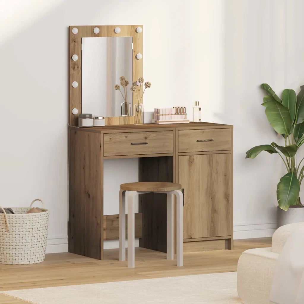 Toeletta | Tavolo da Trucco con cassetto 2 pz Marrone 50 x 41 x 135 cm