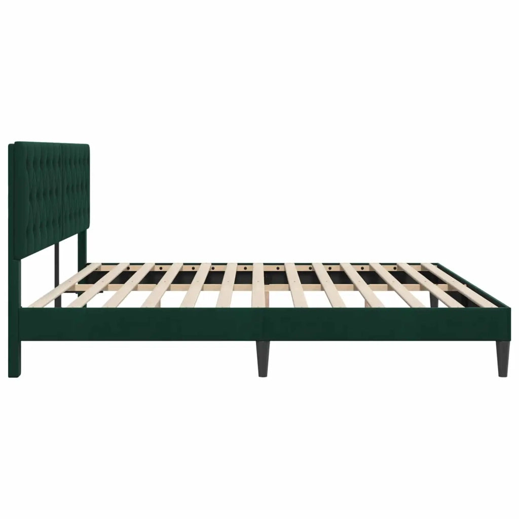 Letto matrimoniale | Letto per adulti | Struttura del letto Verde Scuro 180 x 200 cm Velluto