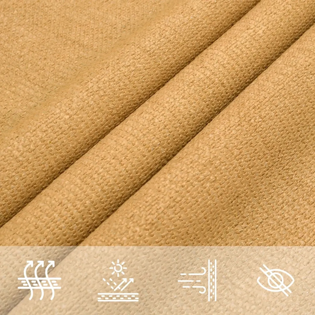 Vela Parasole-Telo Ombra-Vela Ombreggiante 160 g/m2 Quadrata Sabbia 3,6x3,6 m in HDPE