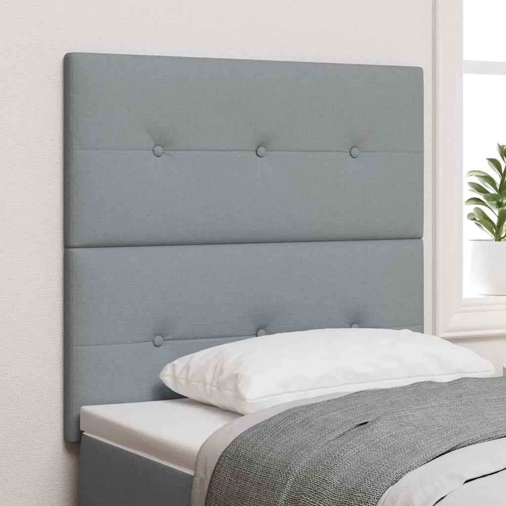 Testiera | Testata LED con strisce LED Grigio chiaro 90 cm Tessuto