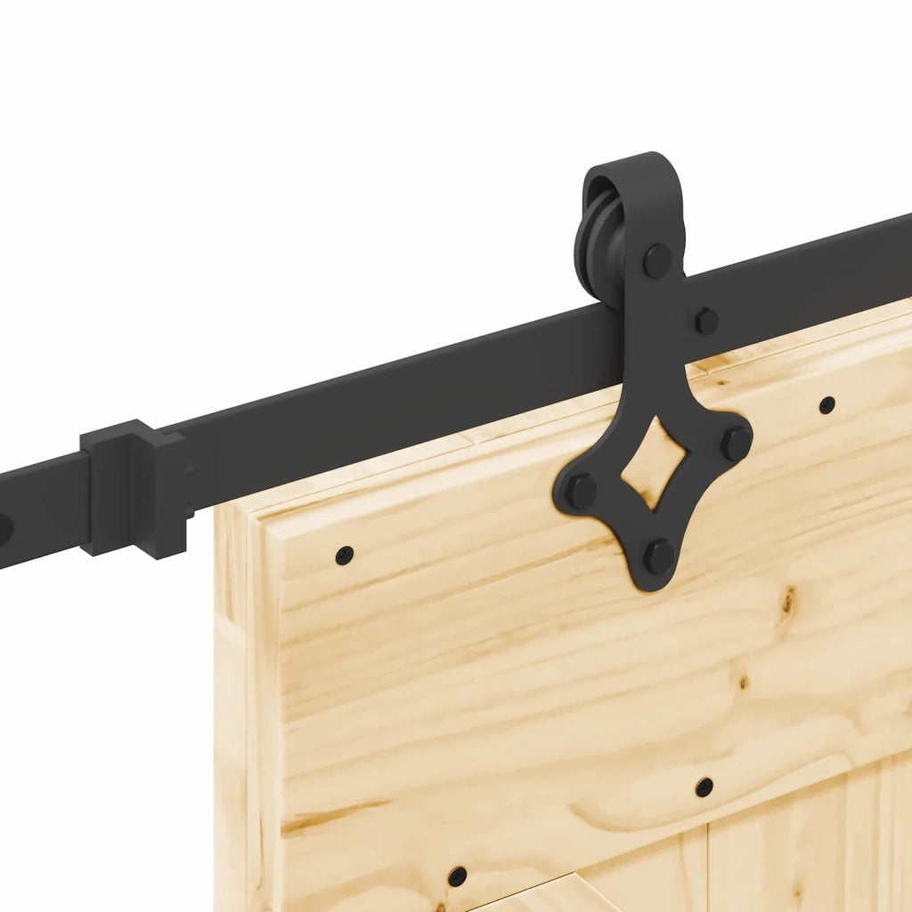 Porta scorrevole NARVIK Naturale e Nero 85 x 210 cm (152,5 cm) 3445228
