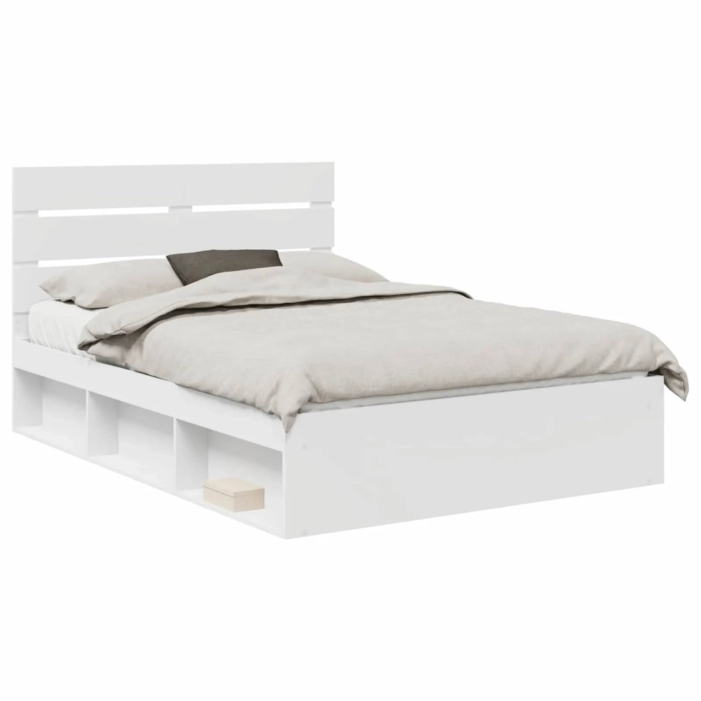 Struttura del letto-Giroletto-Rete del Letto Bianco 140 x 190 cm Pino massello 729747