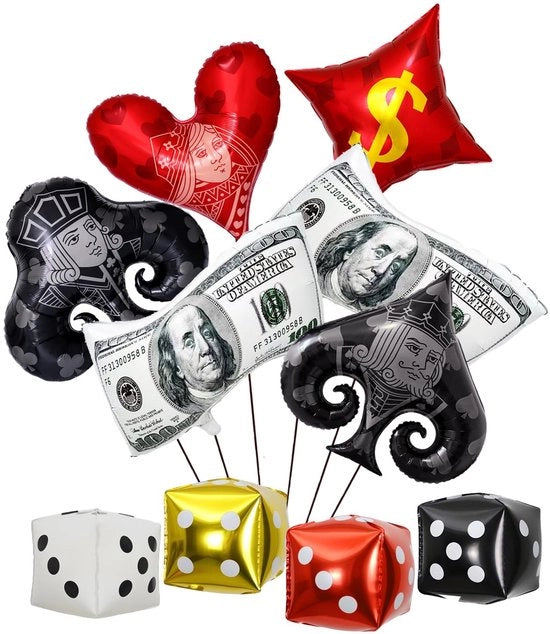Decorazioni da Festa a Tema di Las Vegas - 10 pezzi - Festa di Poker - Decorazioni per Festa di Casino - Decorazioni per Festa di Poker - Decorazioni per Festa con Dadi - Decorazioni per Festa di Las Vegas