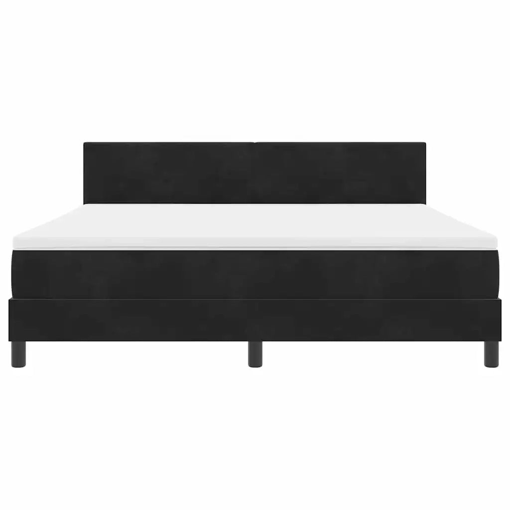 Letto a Sorgente LED con materasso Nero 180 x 200 cm Velluto 3342670
