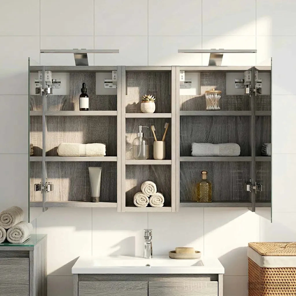 Set di Armadi da Bagno | Armadio da bagno con lo scaffale 3 pz 80 x 10,5 x 50 cm