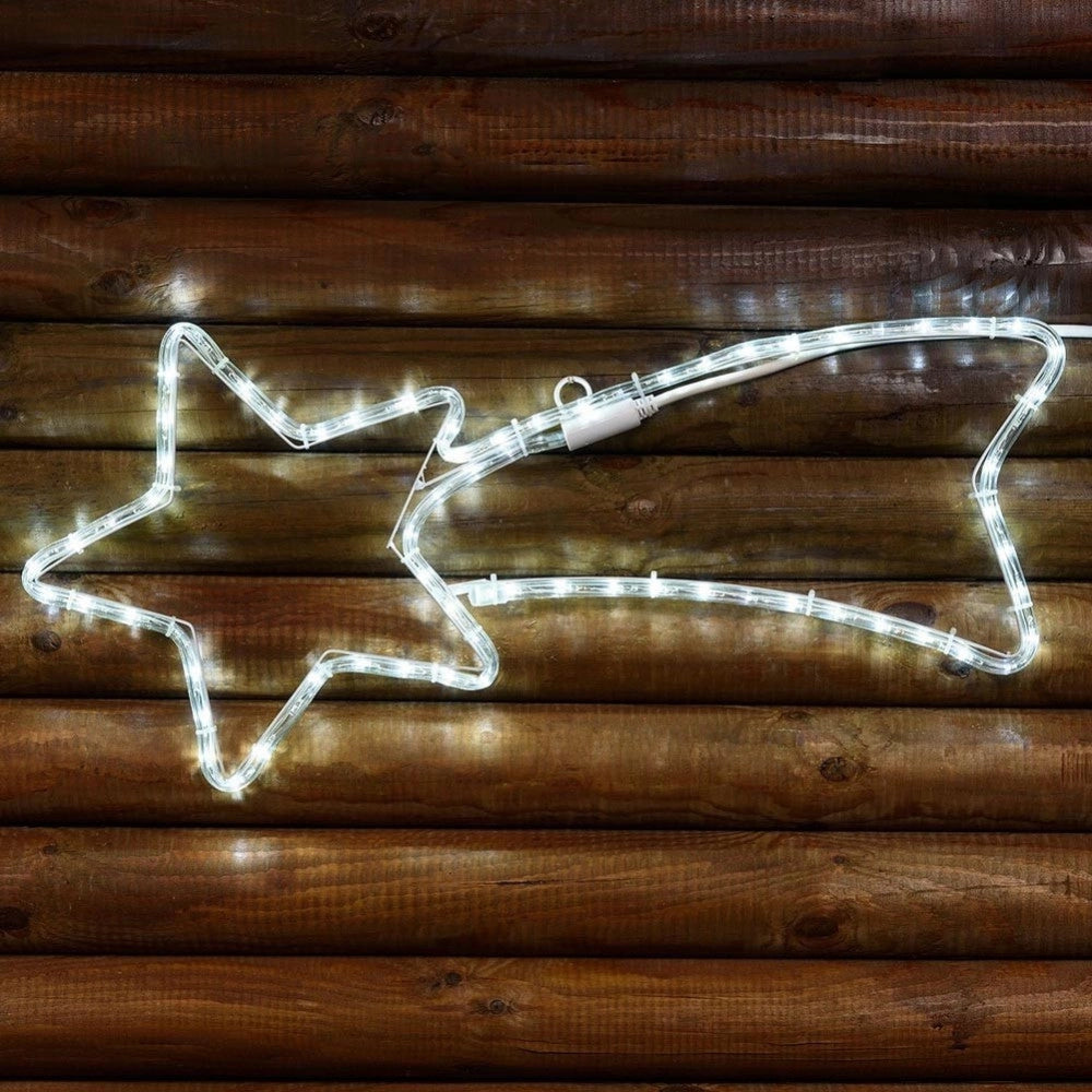 Trade Shop - Stella Cometa Luminosa 65 Cm In Tubo Luminoso A Led Bianchi Effetto Flashing -