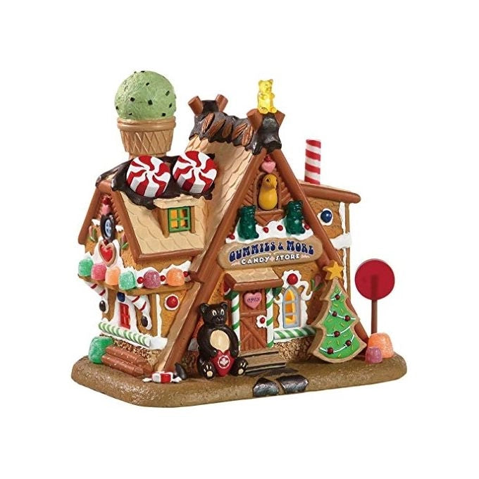 Lemax 85436 Gummies and More Candy Store Edificio Illuminato per Villaggio Natalizio Alimentazione 3x AA o Alimentatore 4.5V Collezione Sugar 'N Spice colore Multicolore