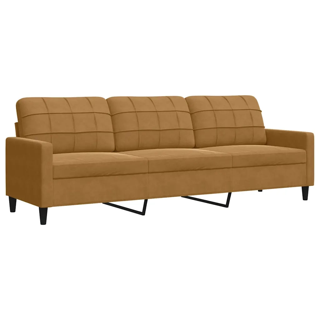 Set di Divani 2 pz con Cuscini e Rinforzi Marrone in Velluto 3278498
