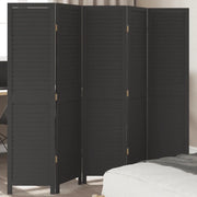 Divisorio Ambienti | Divider per stanze | Paravento 5 Pannelli Nero Legno Massello di Paulownia
