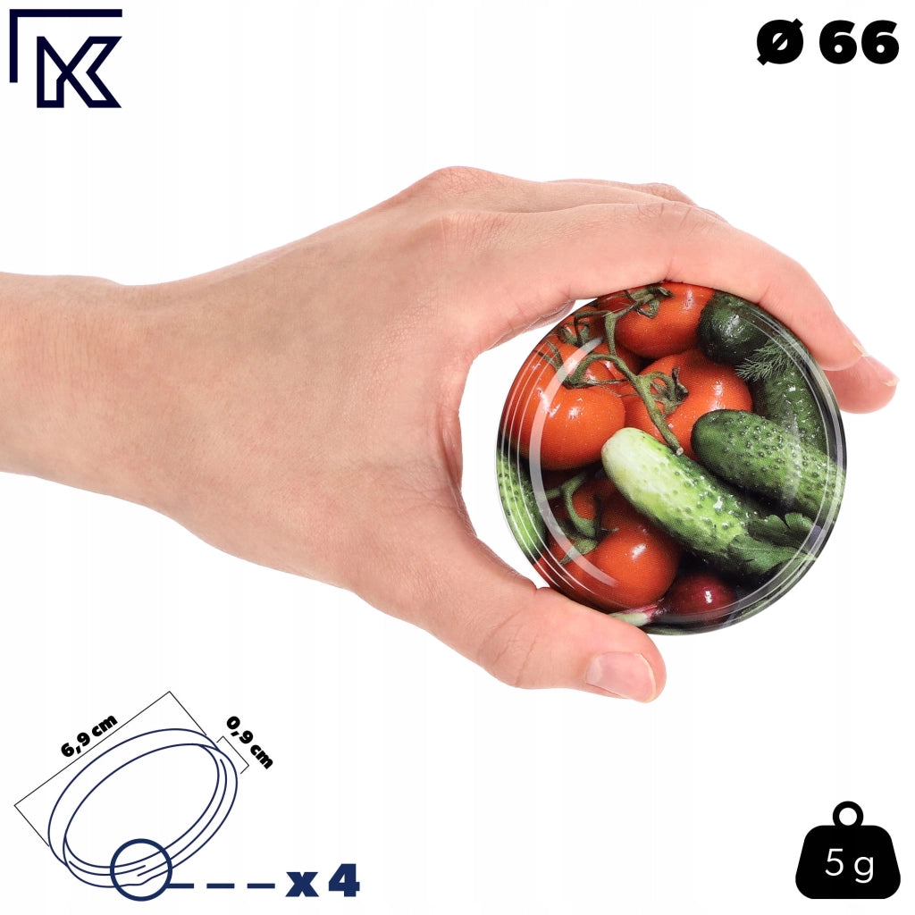 KADAX 50x Tappi per Barattoli Fi 66 Tappi per Barattoli Coperchi Conserva