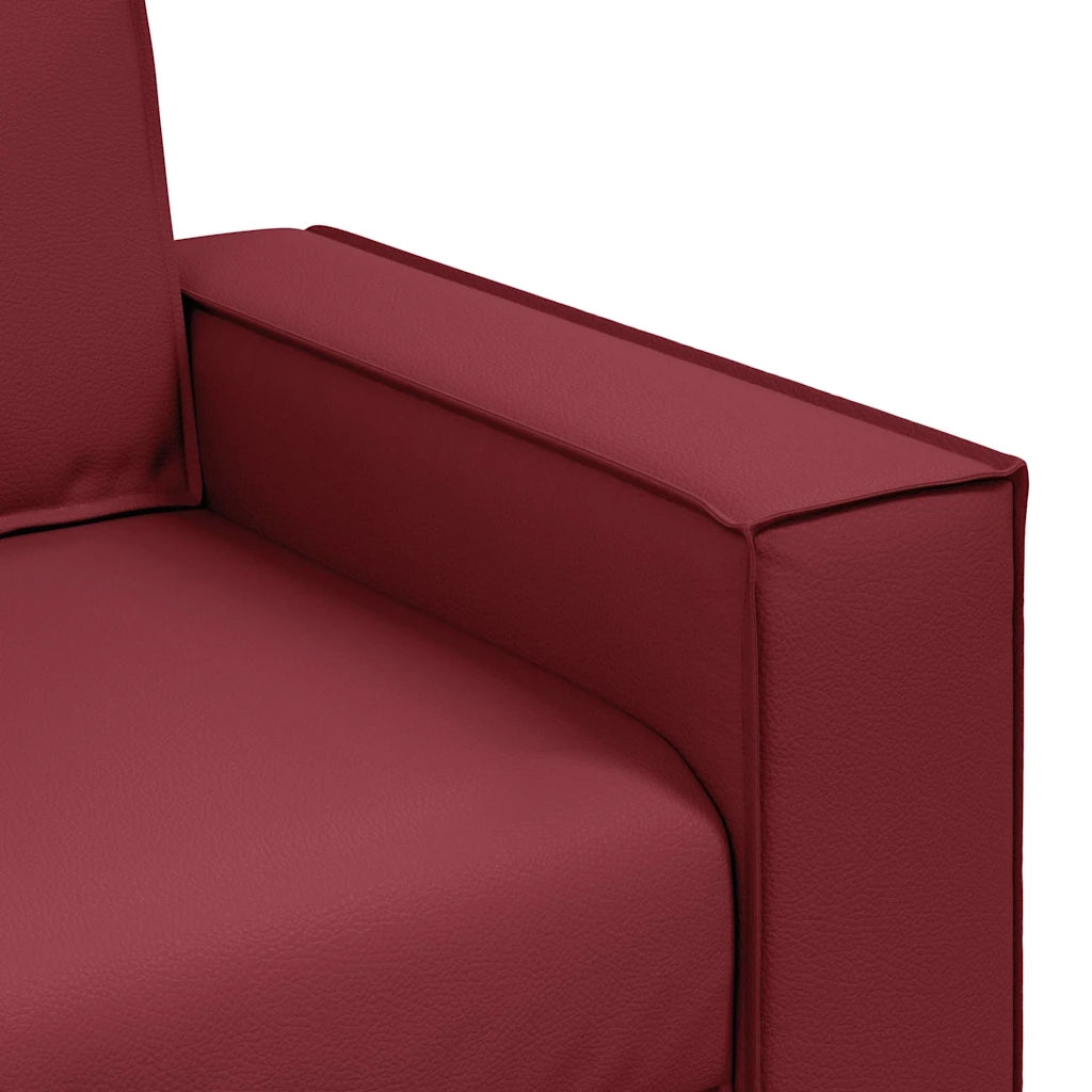Poltrona Sofa Rosso Vino 100 cm Pelle Sintetica 4105042