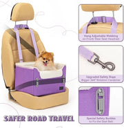 Sedile per cani aereoportuale per cani piccoli, sedile per cani elevatore con cinturone clip-on, sedile per cuccioli con cinture regolabili, ideale per piccoli animali domestici fino a 25 lbs (piccolo, blu)