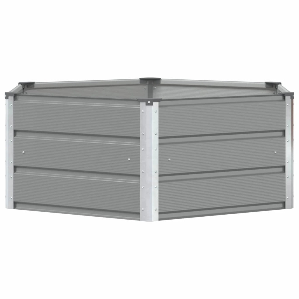 Fioriera-Vaso da Esterno-Contenitore per Piante Grigio chiaro 129 x 129 x 45 cm Acciaio