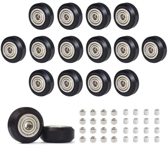 Rulli a V per Loop 16 pezzi - Colonna eccentrica 8mm - Colonna in alluminio 8mm - Duraturo - Per Ender 3/3D stampanti - Supporta lavorazioni ad alta velocità - Rulli per stampanti 3D
