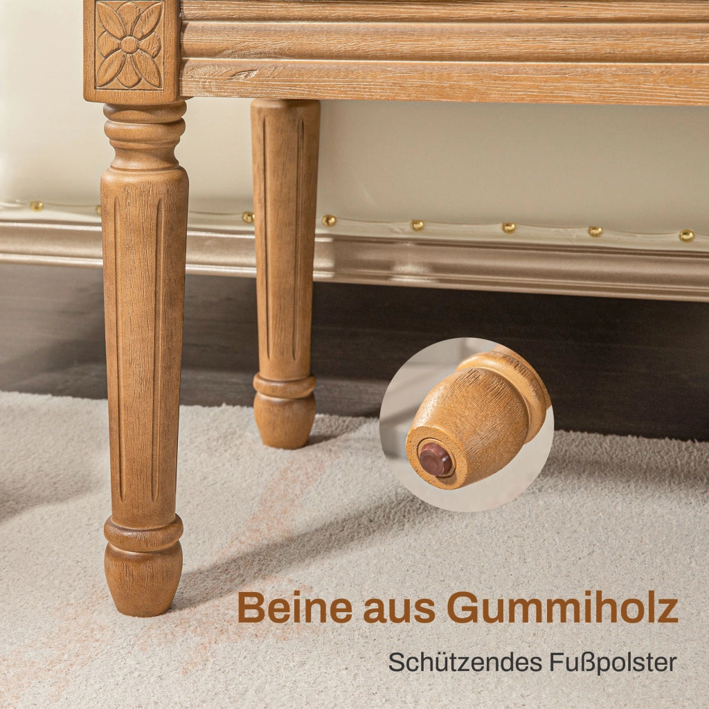Letto imbottito con testiera ¨C Minimal ¨C 120x41x48cm, crema
