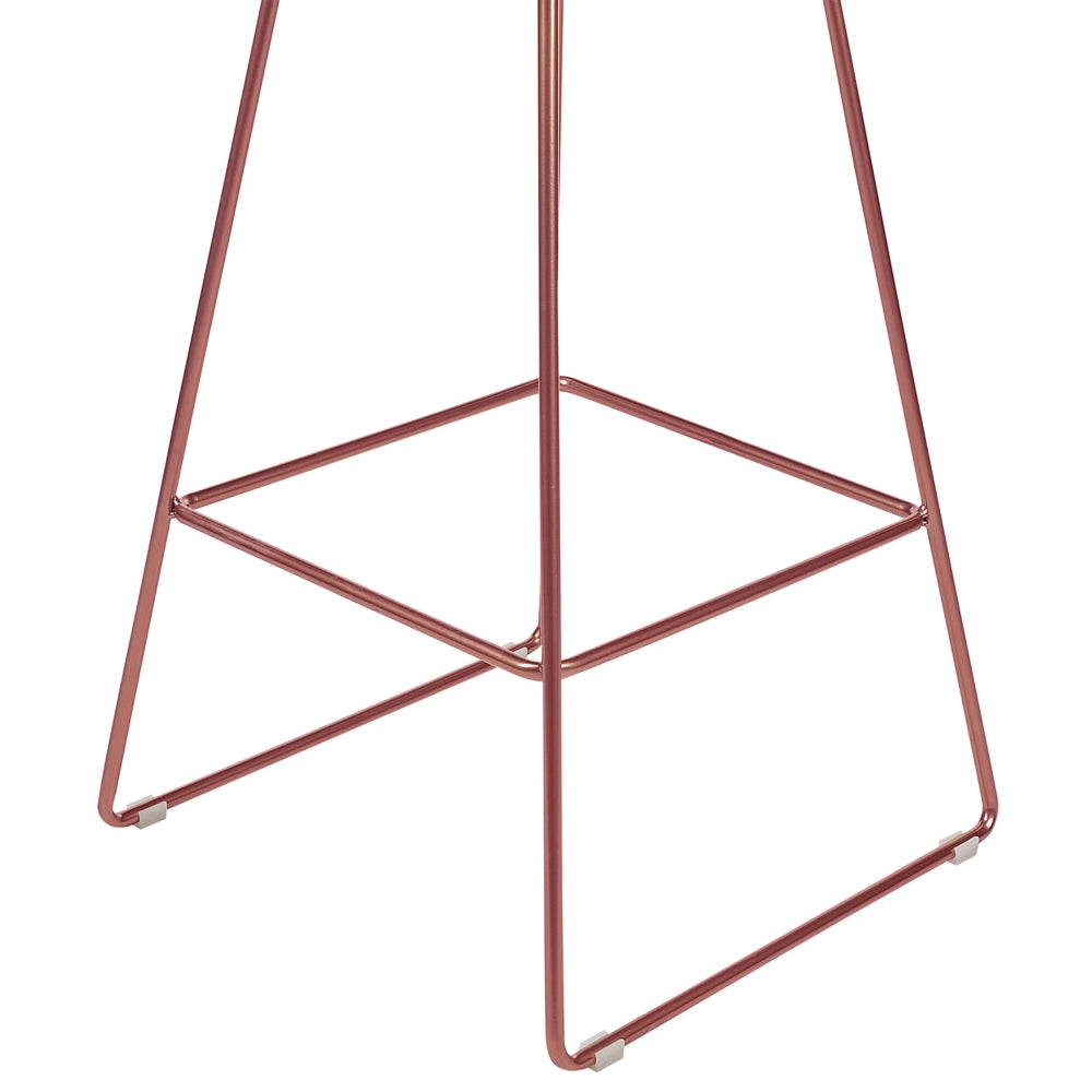 Set di 2 sgabelli in metallo oro rosa con imbottitura in pelle stile moderno contemporaneo