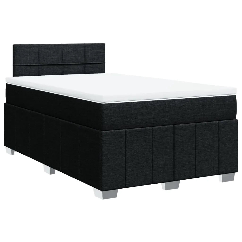Giroletto a Molle con Materasso Nero 120x200 cm in Tessuto 3287037