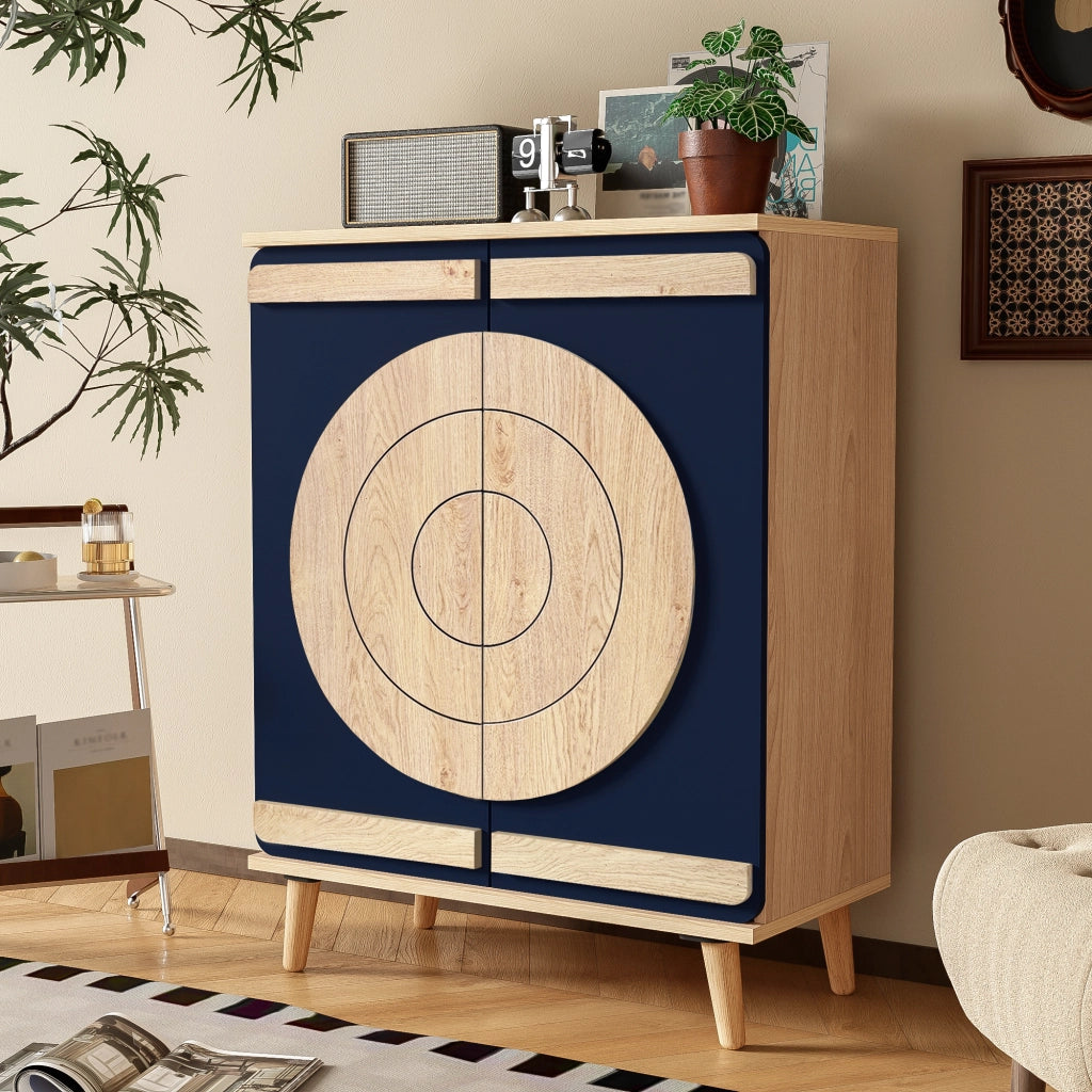Scarpiera con Ante Geometriche e Ripiani ¨C Xylo ¨C Legno, Multilivello