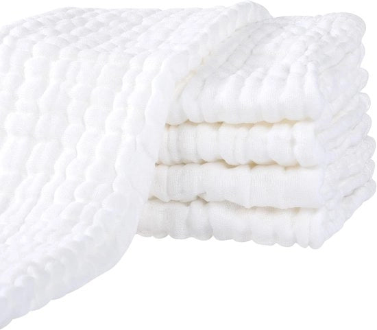 Set di asciugamani per il bagnetto in mussolina da 5 pezzi - Assorbitivi 70 x 70 cm - Resistenti al bollito e di alta qualità asciugamani idrorepellenti