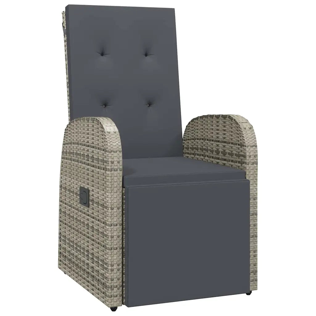 Set da Pranzo per Giardino con cuscino 7 pcs Grigio polyrattan 3379490