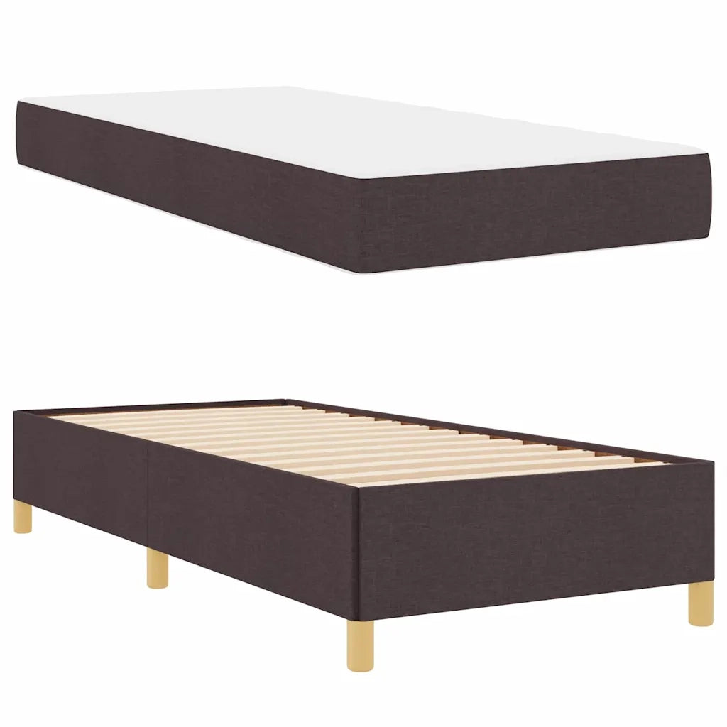 Letto singolo | Letto per adulti | Struttura del letto Marrone Scuro 90 x 190 cm Tessuto