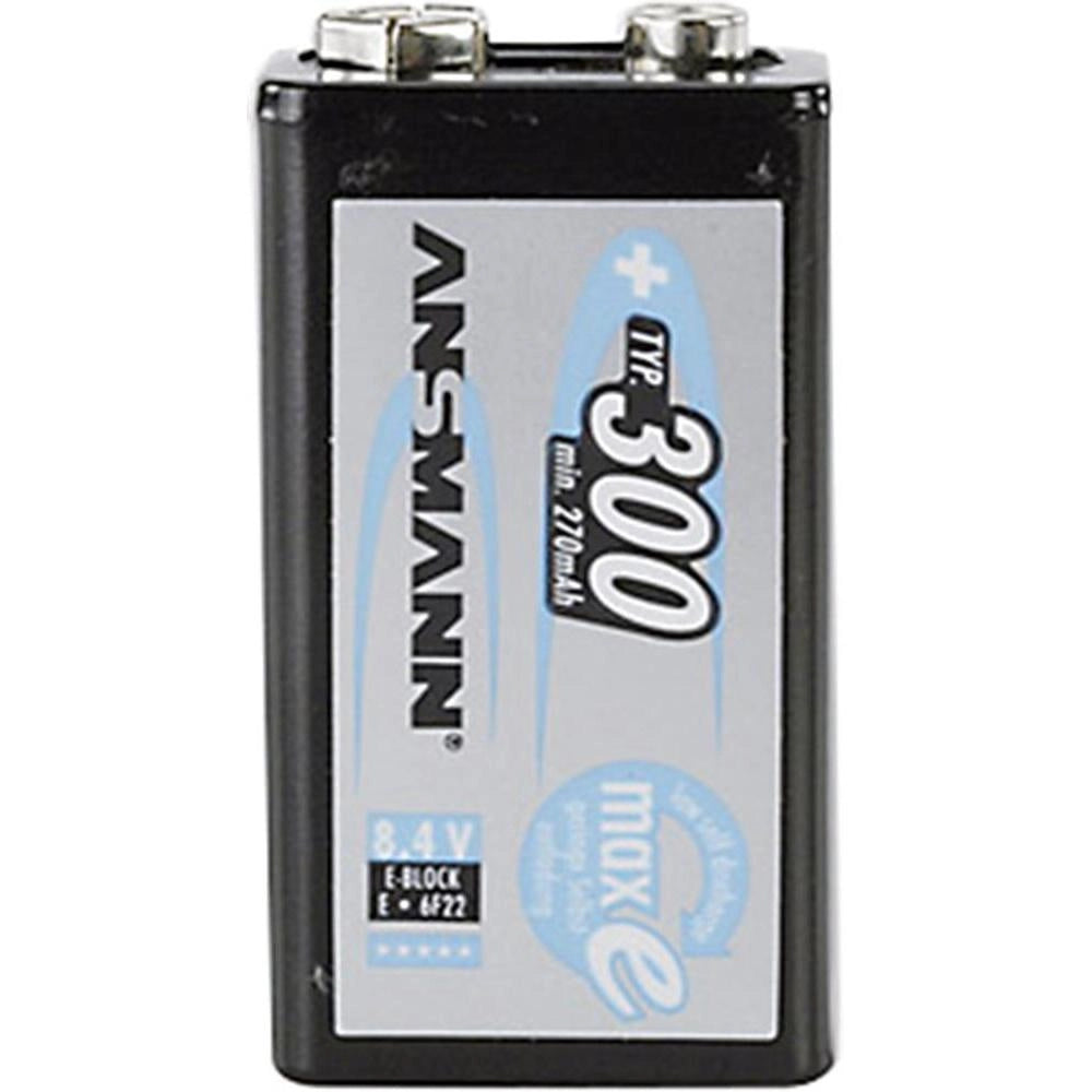 BATTERIA ricaricabile 9V ANSMANN NIMH 300 mAh 1pz