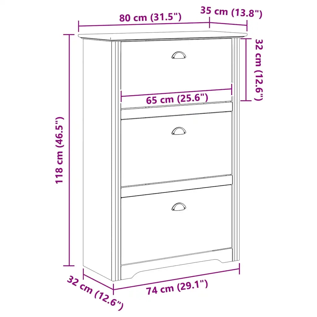 Scarpiera BODO Marrone miele 80 x 35 x 118 cm Legno multistrato 42023477