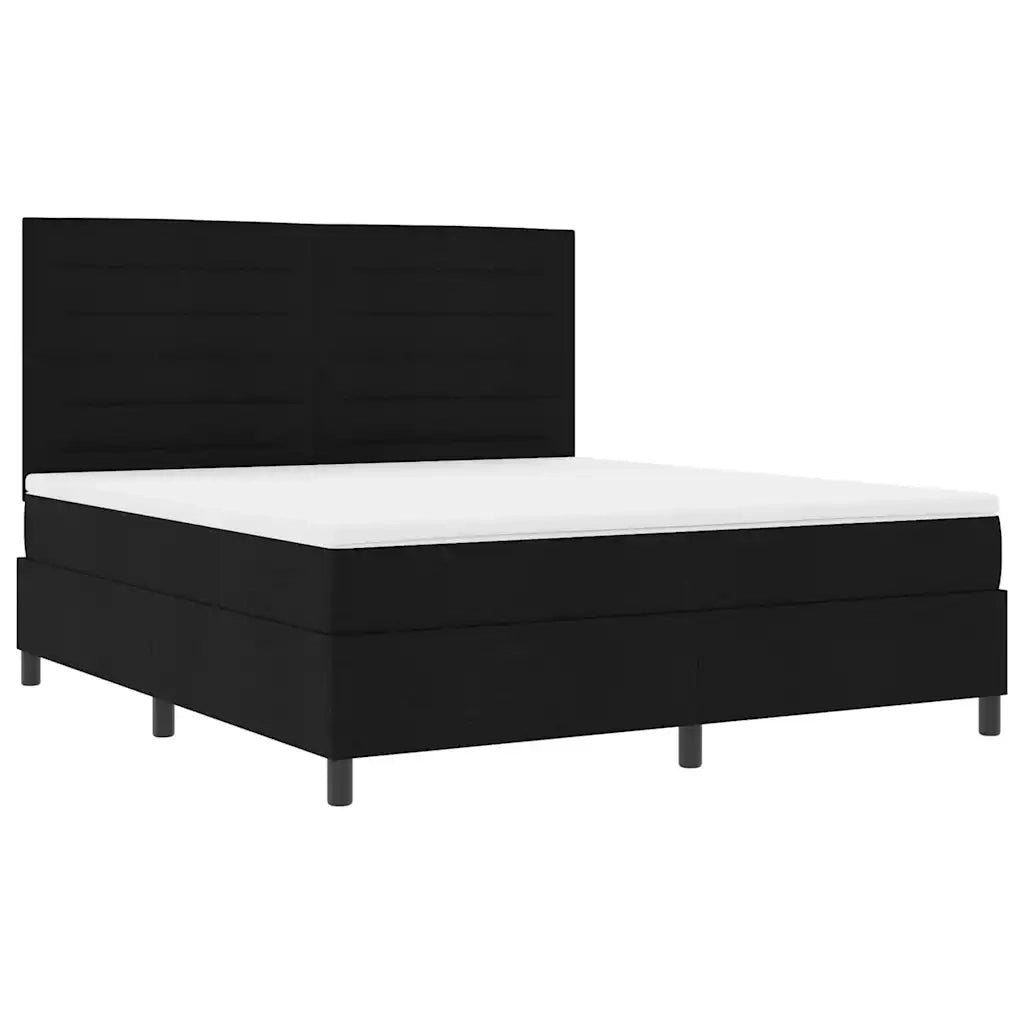Letto a molle con materasso Nero 180 x 200 cm Tessuto 3339331