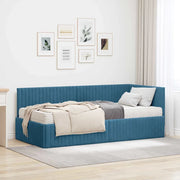Struttura Letto Angolare con Materasso 2 pcs Blu Velluto 3393807