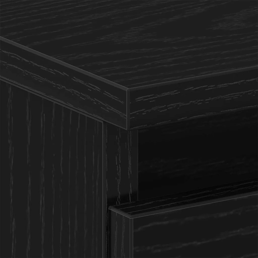 Comodino | Armadio da Notte | Mobiletto da notte Rovere Nero 40 x 35 x 69 cm Legno multistrato