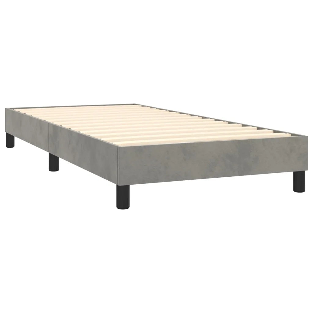 Letto a Molle con Materasso e LED Grigio Chiaro 80x200 cm Velluto