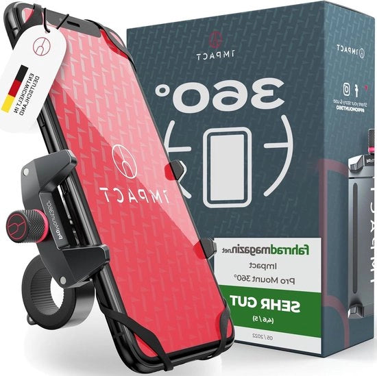 Sostituto di Telefono per Bicicletta - Sostituto di Telefono con Montaggio 360° Impact Pro - Smartphone COMPATIBILE 4-7 pollici - manubrio della bicicletta con giunto a sfera e gomma di sicurezza.