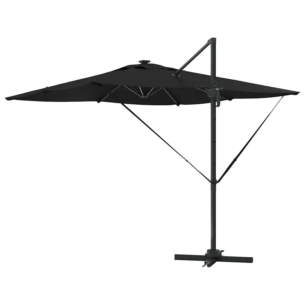 Ombrellone-Ombrello da giardino Nero 286 x 284 x 270 cm Alluminio e Poliestere