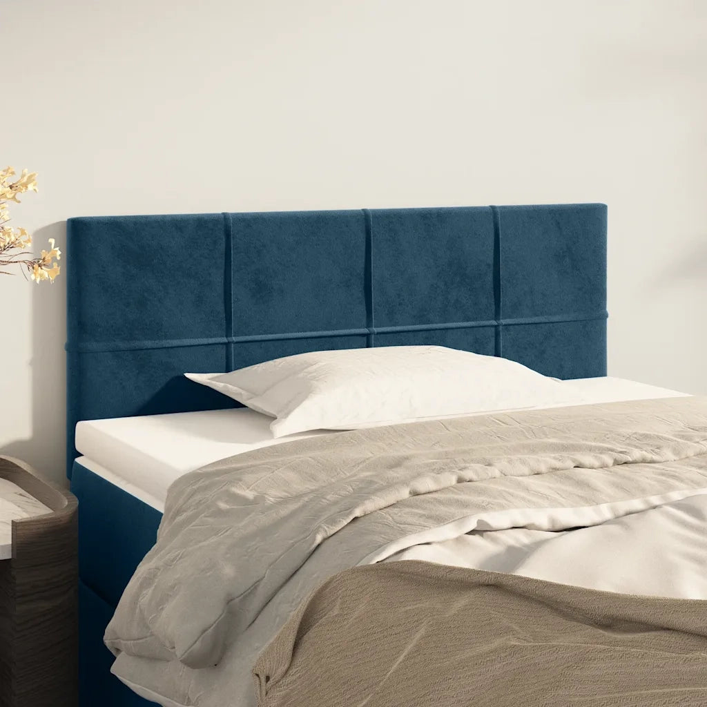 Testiera-Testata-Testiera Decorativa Blu Scuro 80x5x78/88 cm in Velluto 372045