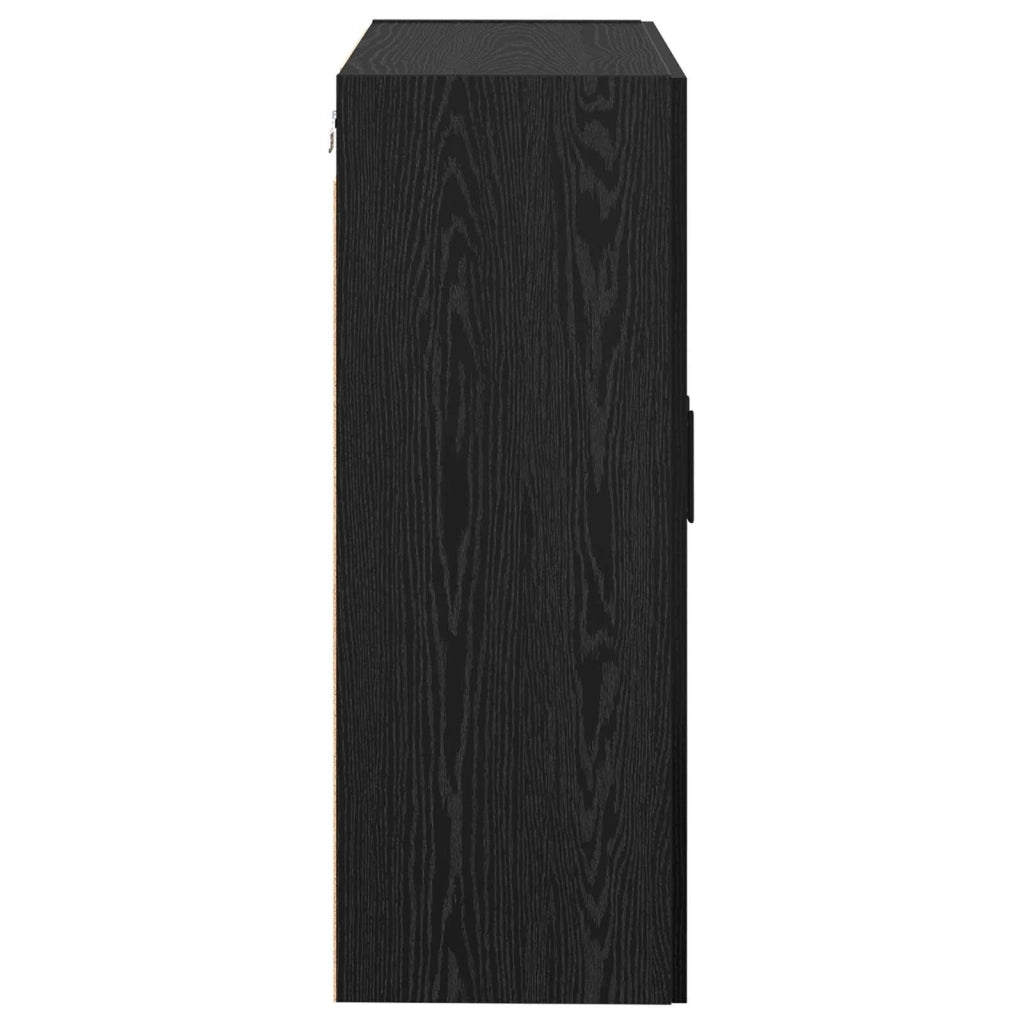 Armadietto a Muro | Mobiletto a muro 2 pz Rovere Nero 69,5 x 34 x 90 cm