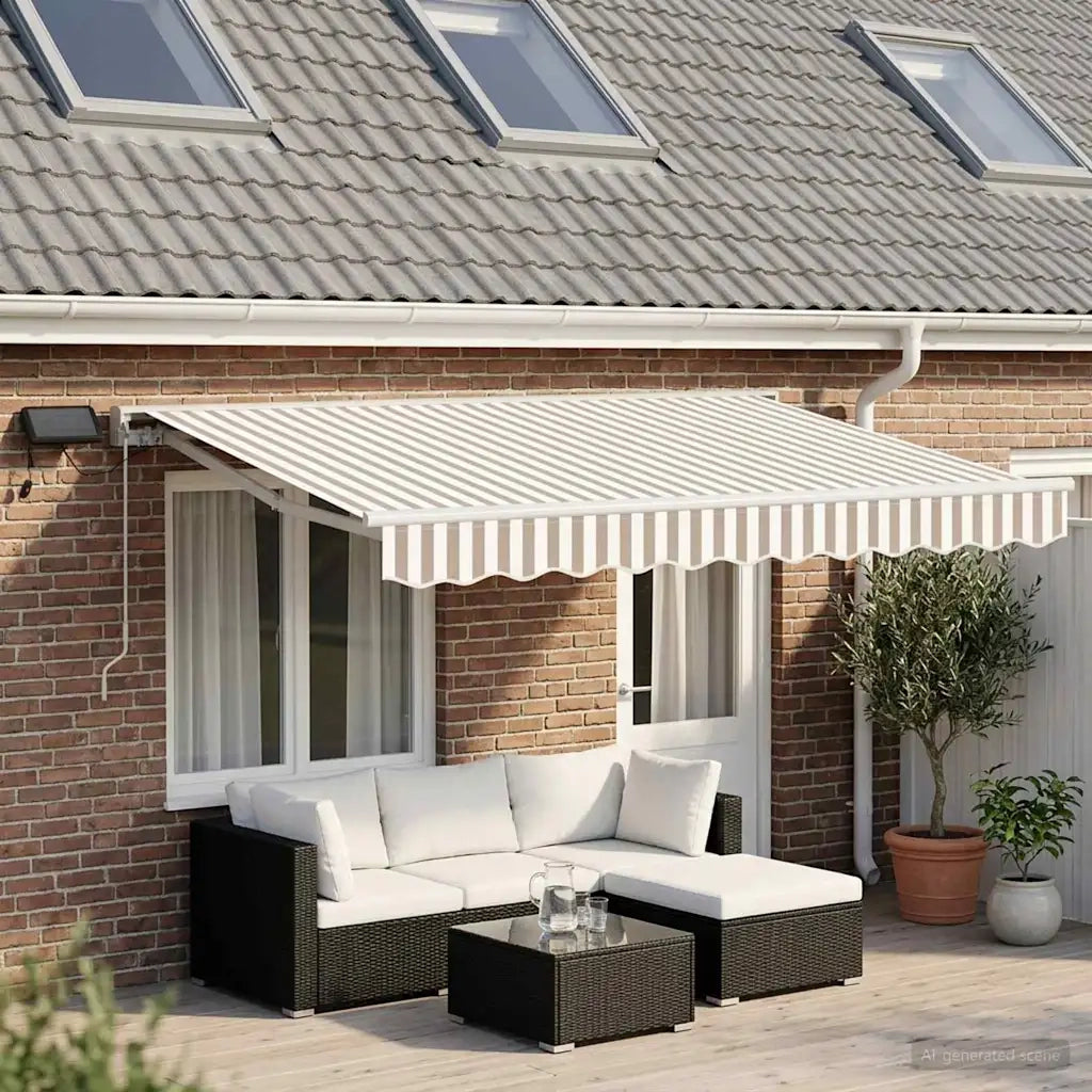 Cornice per Tenda Manuale con LED 4 × 3,5 m 3426147