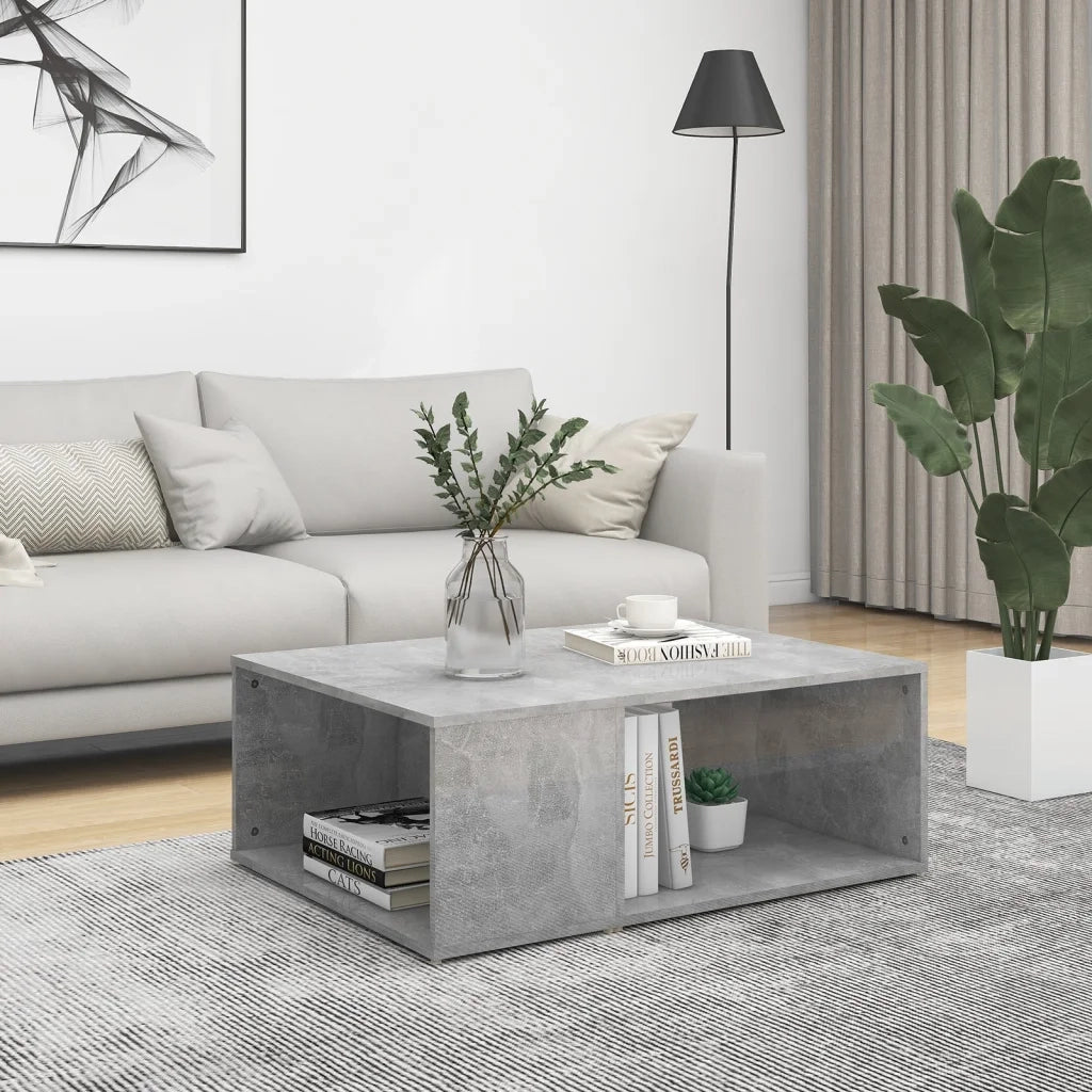 Tavolino da Salotto Grigio Cemento 90x67x33cm Legno Multistrato 806907