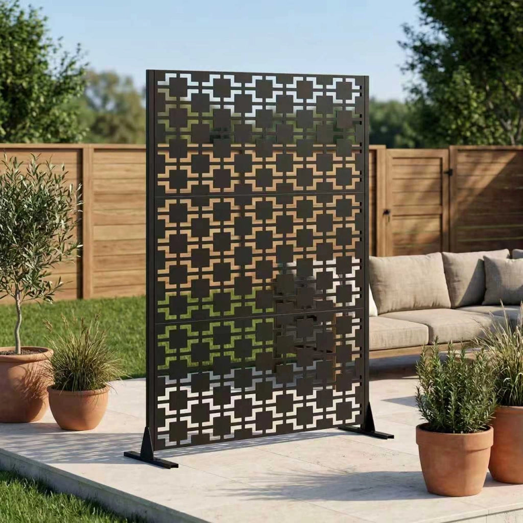 Paravento da Giardino in Metallo ¨C MINIMAL ¨C 183x116 cm, per Balcone, Patio e Terrazza