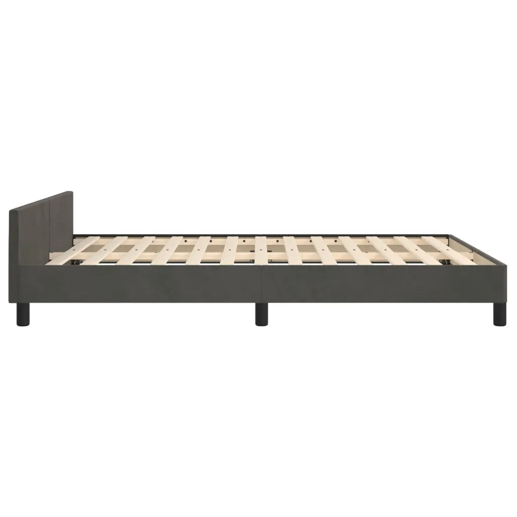 Giroletto senza Materasso-Struttura Letto Grigio Scuro 140x200 cm Velluto 991108