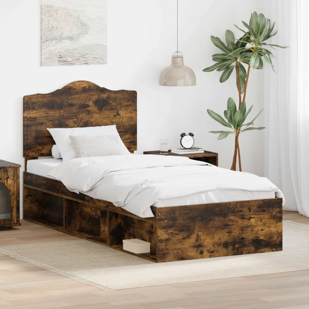 Struttura del letto-Giroletto Rovere fum¨¦ 90 x 200 cm Pino massello 898693