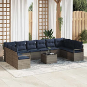 Set di divani con cuscino 11 pcs Grigio polyrattan 3346575