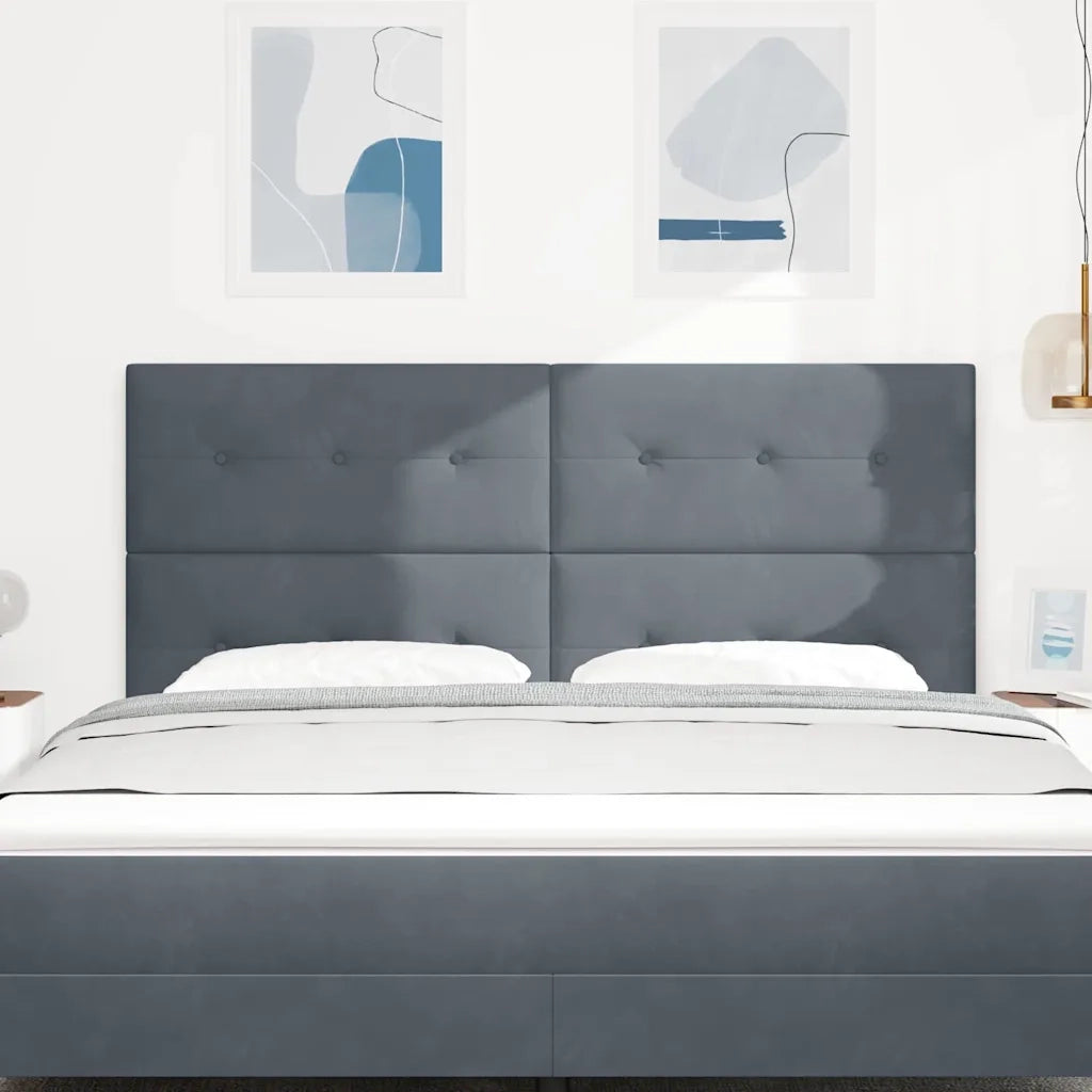 Testiera | Testata LED con strisce LED Grigio 180 cm Velluto