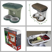 Stand con ciotole per cani verde appendibile Pet foot bama