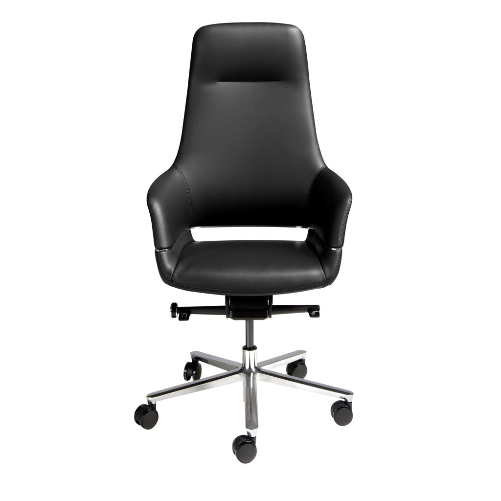 Sedia da ufficio girevole in similpelle nera