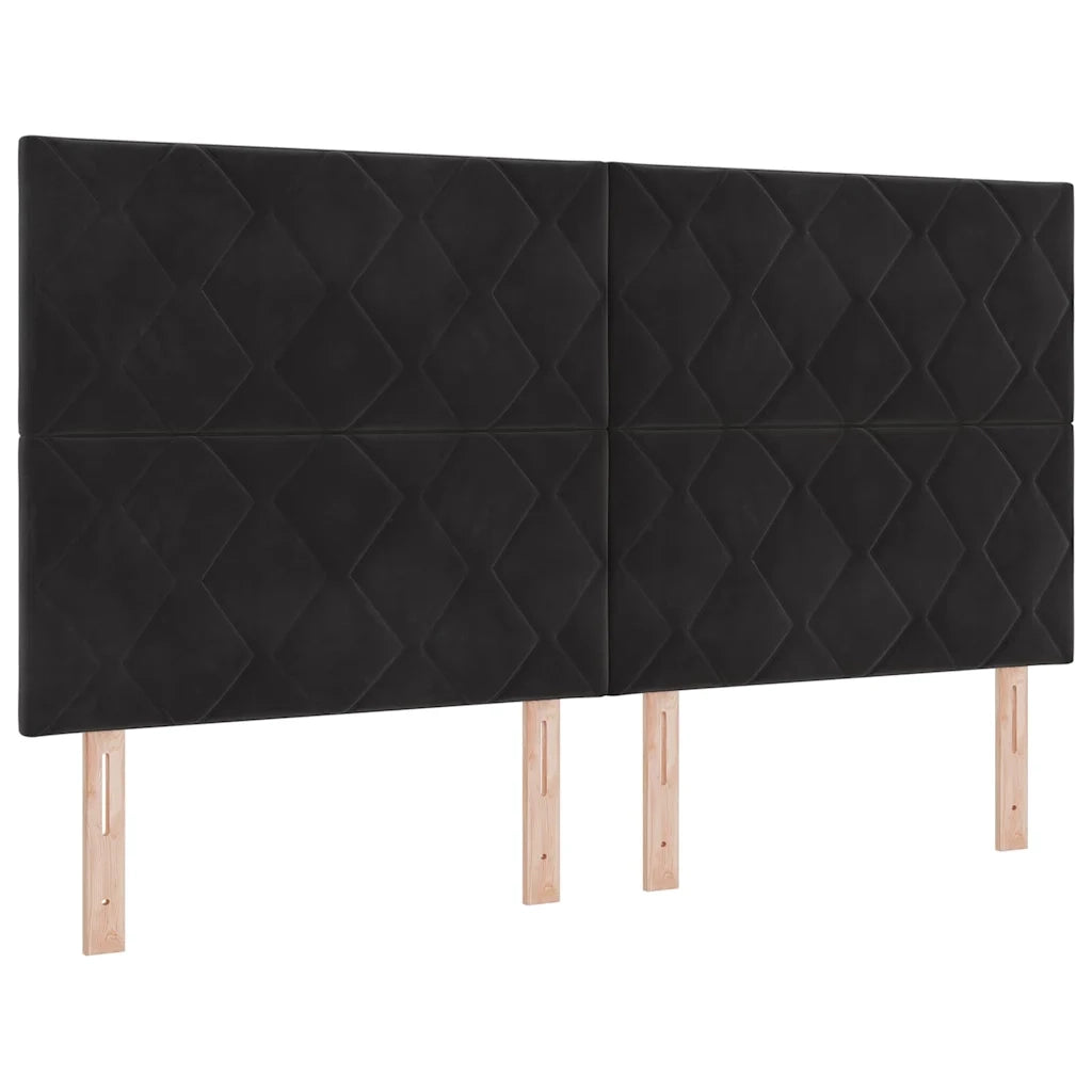 Letto a Sorgente LED con materasso Nero 180 x 200 cm Tessuto