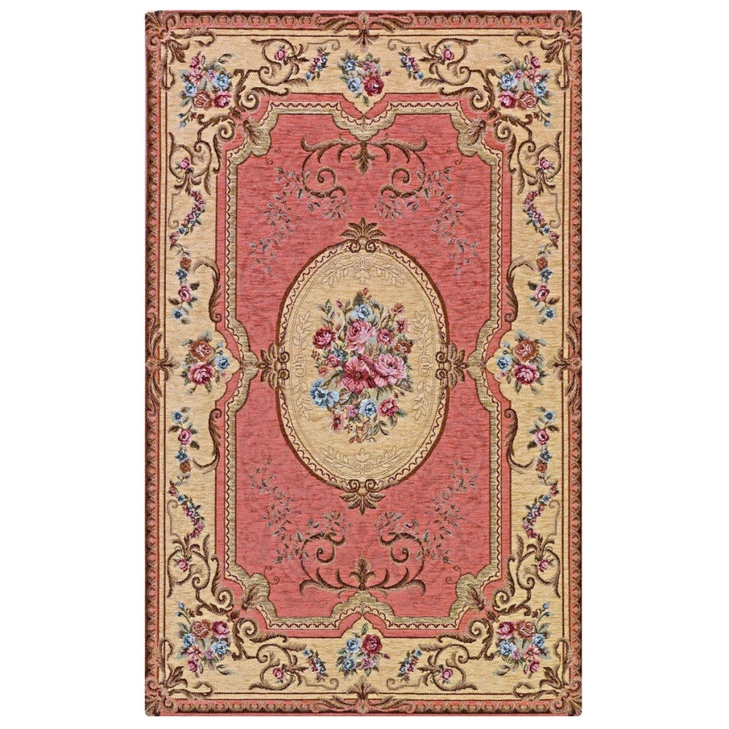 Tappeto AUBUSSON ROSA cm.200x280 in ciniglia multiuso lavabile antiscivolo
