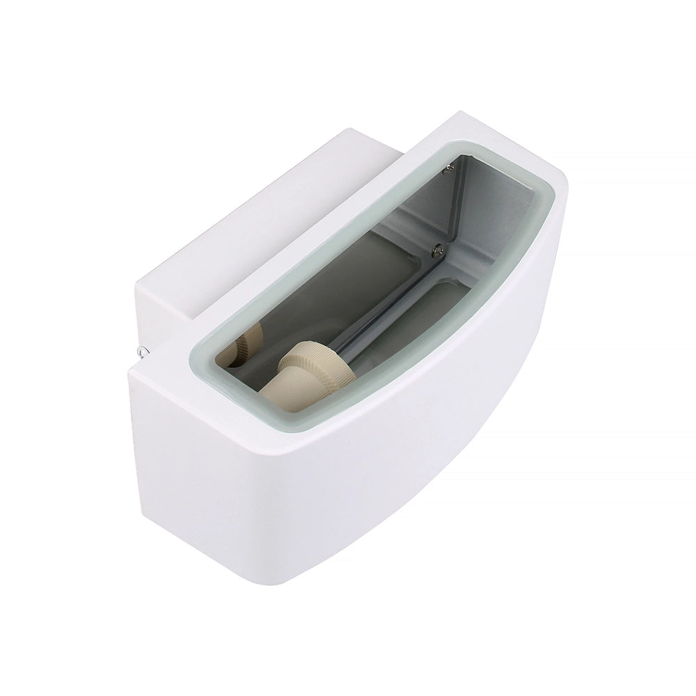 LAMAPADA DA PARETE PER ESTERNO IP65 CON ATTACCO E27 - APPLIQUE IN ALLUMINIO BIANCO E VETRO IDEALE PER GIARDINI E VIALETTI