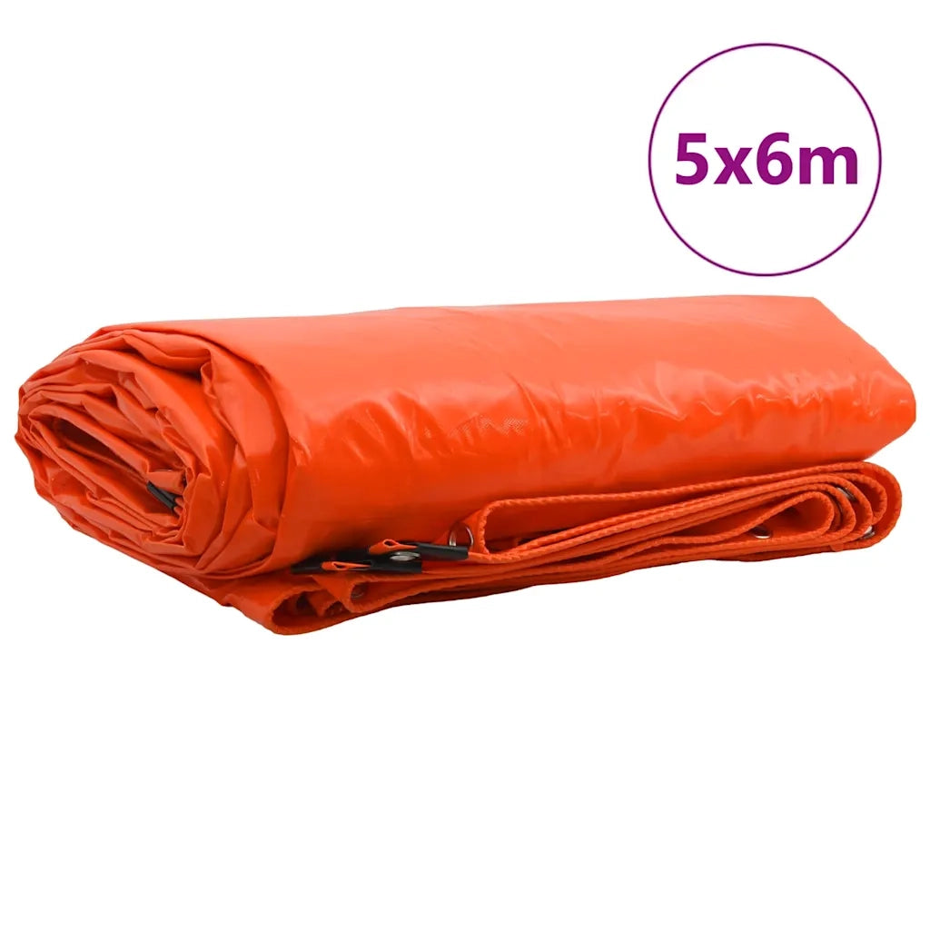 Telo 650g / m² Arancione 5 x 6 m Tela con rivestimento in PVC 42017792