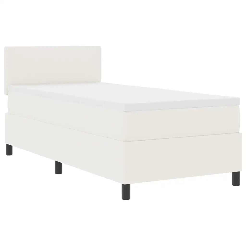 Letto a Sorgente LED con testiera Crema e Bianco 100 x 200 cm 3337589